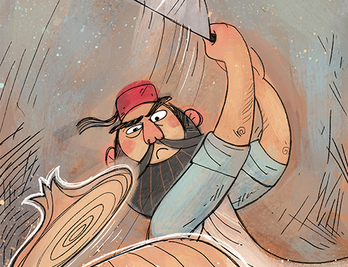 The Onion - book illustration - The braver third person makes a slice in the onion