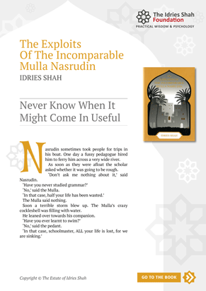 Never Know When It Might Come In Useful from The Exploits of the Incomparable Mulla Nasrudin