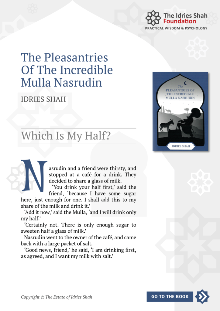 Which Is My Half? from The Pleasantries of the Incredible Mulla Nasrudin