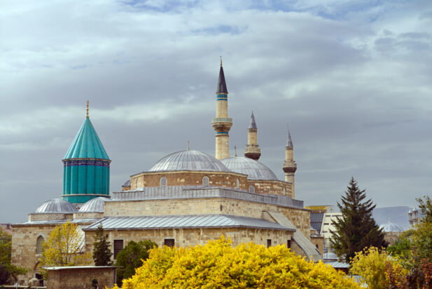 The The Mevlana Jalaluddin Rumi shrine and mosque in the city of Konya, Turkey