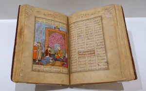 A 16th century manuscript of Jalalludin Rumi's Masnavi-e-Manavi (Spiritual Couplets), from Iran, ink, watercolour and gold on paper.